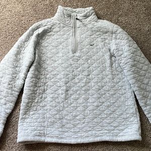 Vineyard Vines gray quilted quarter zip S